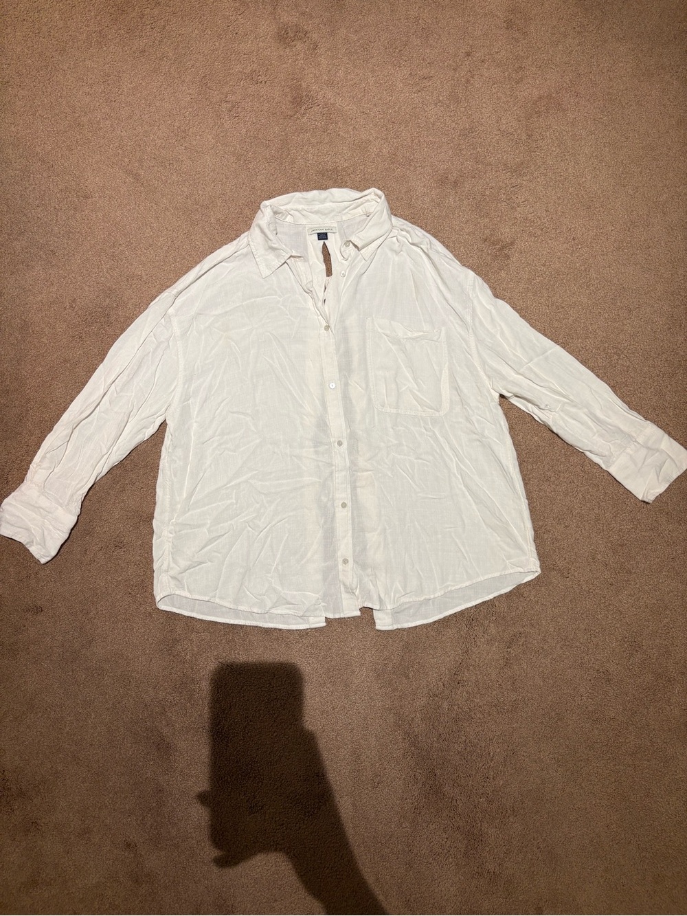 American Eagle Outfitters White Women's Button-Down Shirt size xl